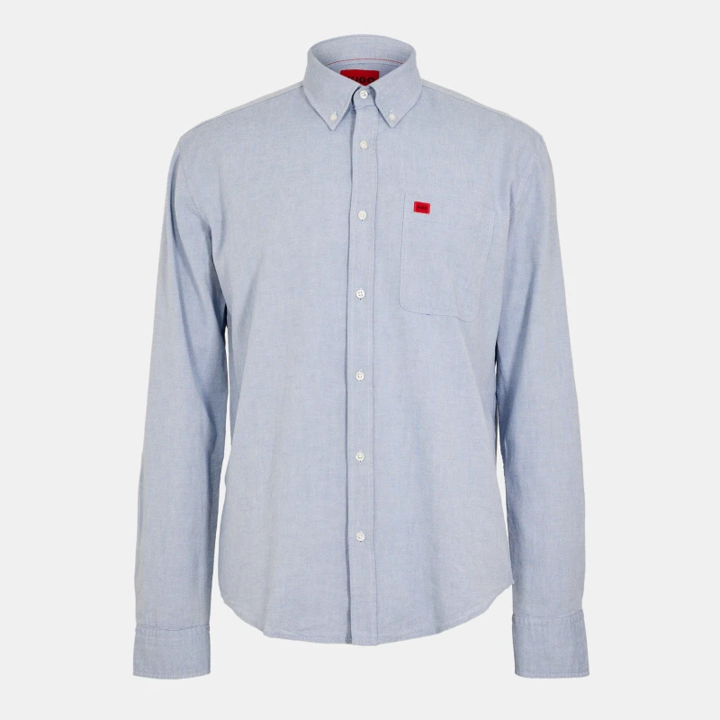 Image of Hugo Evito Long Sleeve Shirt Open Blue male XS
