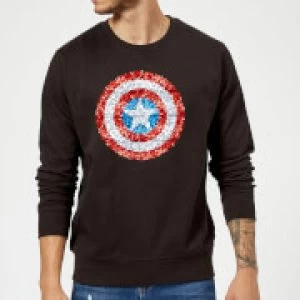Image of Marvel Captain America Pixelated Shield Sweatshirt - Black