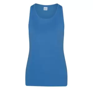 Image of AWDis Just Cool Womens/Ladies Girlie Smooth Sports Sleeveless Vest (XS) (Sapphire Blue)