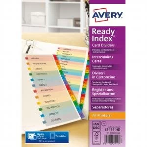 image of Avery Readyindex Divider Jan-dec