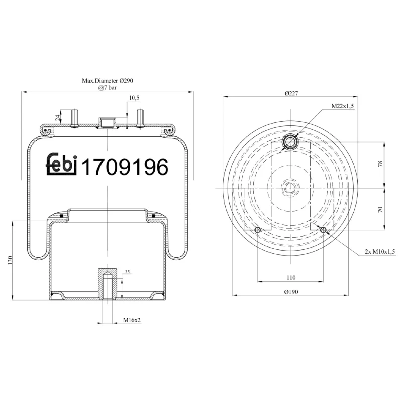 Image of FEBI BILSTEIN 170919 Boot, air suspension Rear Axle Boot,air suspension (324)