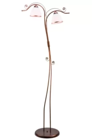 image of Retro Multi Arm Floor Lamp Brown, 2x E27