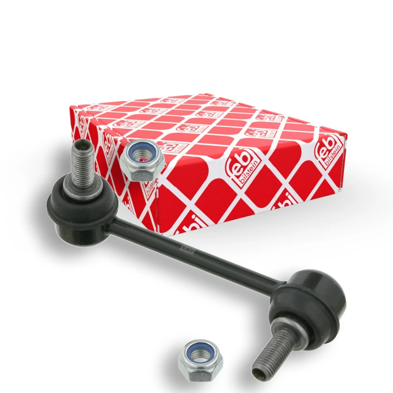 Image of FEBI BILSTEIN 24945 Anti-roll bar link OE Turbo NEW, Rear Axle Left Steel Link Stabiliser (3229)