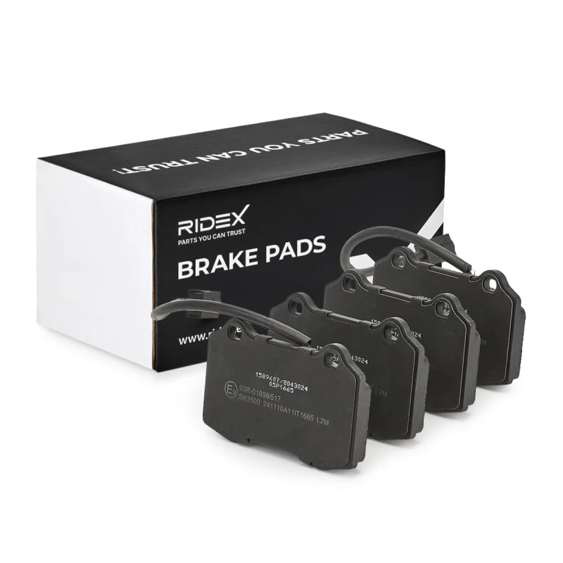 Image of RIDEX 402B0551 Brake pad set Front Axle, with integrated wear warning contact Brake Pad Set,disc brake (402)