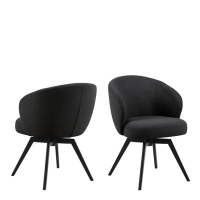 Image of Furniture To Go Darlene Dining Chair With Armrest And Swivel Function In Black