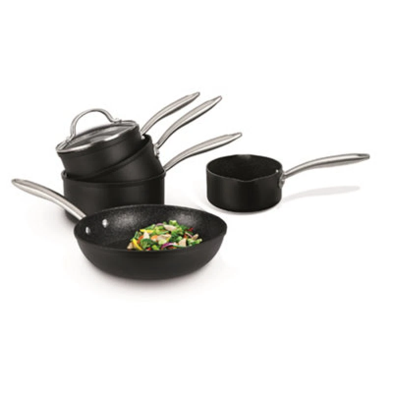 Image of Prestige Scratch Guard Pan Set with Milk Pan Non Stick Cookware - Pack of 4 Black