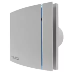 Image of Envirovent Silent Design Silver 100mm 4" Ultra Quiet WC & Bathroom Extractor Fan with Humidistat & Timer - SILDES100HTS