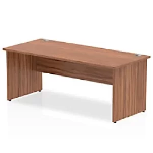 image of Dynamic Rectangular Office Desk Walnut MFC Panel End Leg Walnut Colour Frame Impulse 1800 x 800 x 730mm