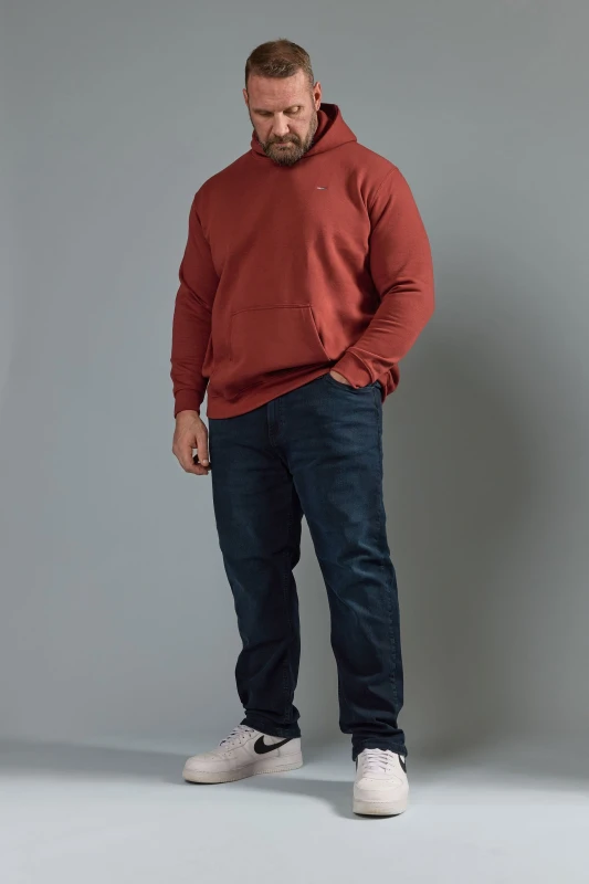 Image of BadRhino BadRhino Men Heavyweight Essential Hoodie in Red Size: 5-6X-Large Red 5-6XL Male 5063589389350