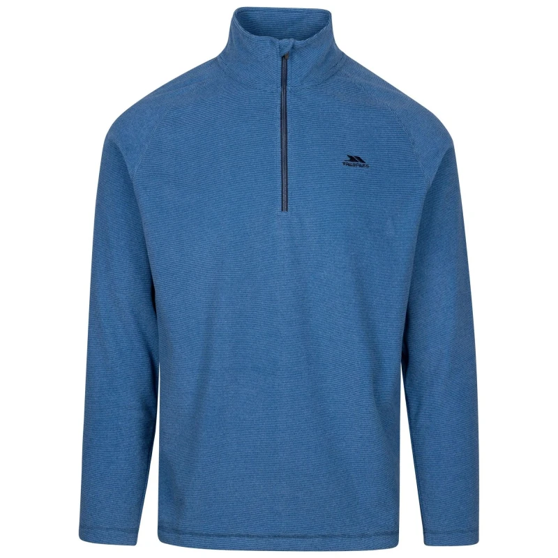 Image of Trespass Trespass Men Keynote Anti Pilling 1 4 Zip Fleece Top in Blue Size: X-Small Blue XS Male 5063693782337
