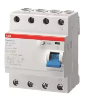 Image of ABB 4 Pole Type A Residential RCCBs, 63A F200, 30mA