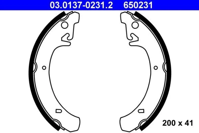 Image of ATE 03.0137-0231.2 Brake Shoes Brake Shoe Set (70)