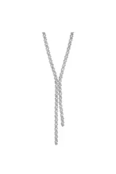 image of Silver Crystal Lariat Necklace