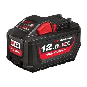 Image of Milwaukee Power Tools M18 HB12 HIGH OUTPUT Slide Battery Pack 18V 12.0Ah Li-ion