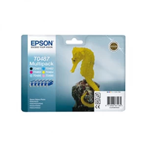 Image of Epson T0487 Black And Tri Colour Ink Cartridge