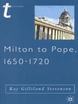 Image of Milton to Pope 1650-1720 Paperback