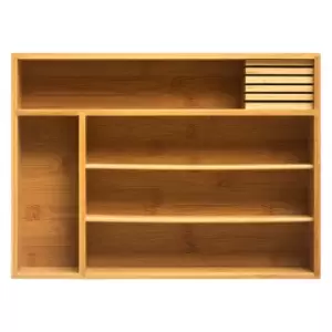 Image of Bamboo Cutlery & Knife Drawer Organiser Natural