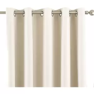 Image of Riva Home Eclipse Blackout Eyelet Curtains (66 x 72" (168 x 183cm)) (Ivory) - Ivory