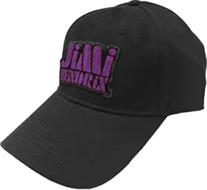 Jimi Hendrix - Purple Stencil Logo Mens Baseball Cap - Black