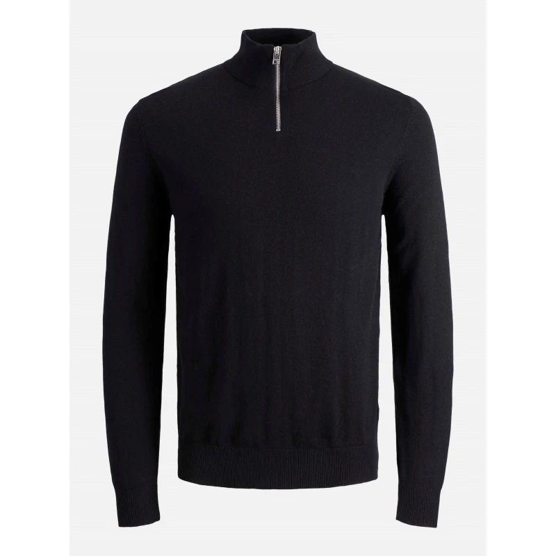 Image of Jack and Jones Emil Half Zip Knitted Top Mens Black male L