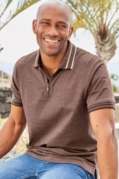 Image of Zip Neck Polo Shirt