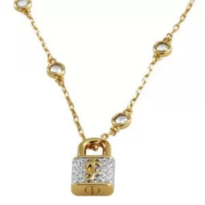Image of Ladies Juicy Couture PVD Gold plated Pave Padlock Necklace