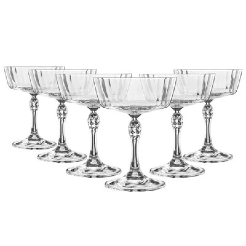 Image of Bormioli Rocco America '20s Champagne Cocktail Saucers - 275ml - Clear - Pack of 6 Clear