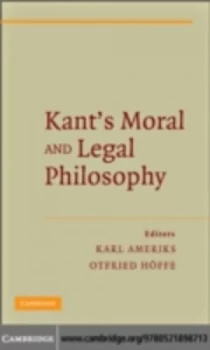 Image of Kants Moral and Legal Philosophy by Karl Ameriks Paperback