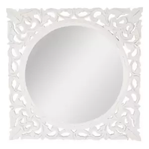 Image of Hand Carved Louis White Large Wall Mirror
