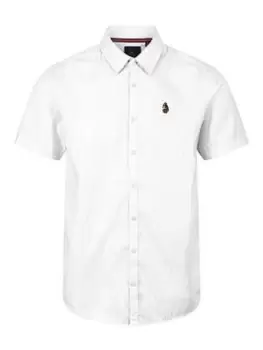 Image of Luke 1977 Yoko Short Sleeve Linen Shirt - White, Size XL, Men