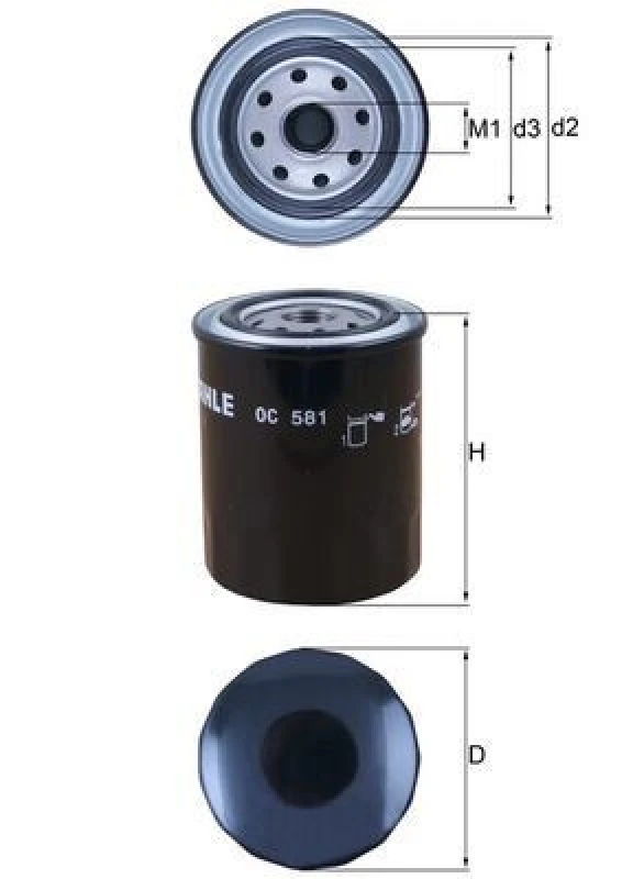 Image of Oil filter MAHLE OC 581