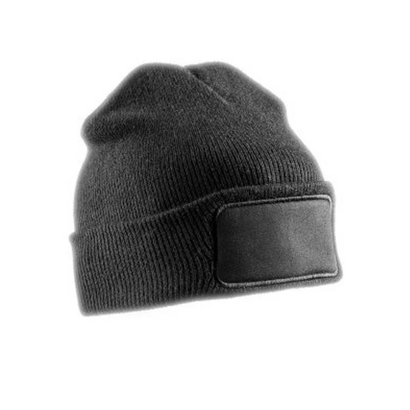 Image of Result Men Result Double Knit Printers Beanie in Black One Size Male 5059444582769