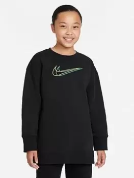 Image of Nike NSW Boyfriend Crew Neck Sweat Top - Black Size M Women