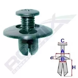 Image of ROMIX Clip, trim-/protection strip TOYOTA,NISSAN,MAZDA B22045 90675SB3003,FB0156964,0155301285 9046708145