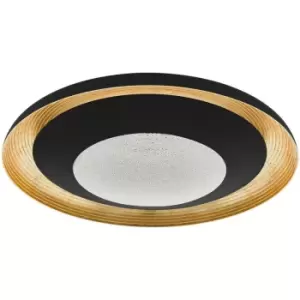 Image of Netlighting Canicosa Integrated LED Semi Flush Light Black, Gold Cct, Remote Con