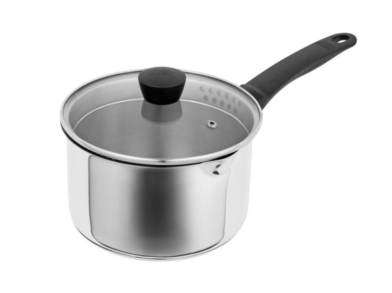 Image of Kuhn Rikon Classic Plus Stainless Steel Induction Safe Saucepan with Draining Lid, 20cm/3.7L in Silver Silver Unisex