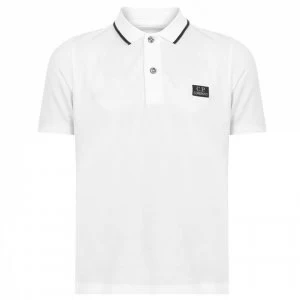 Image of CP COMPANY Junior Boys Logo Polo Shirt - Gauze White 103