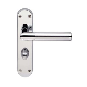 image of Jedo Mitred Dual Finish Bathroom Door Handle