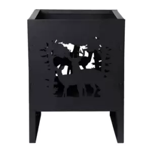 image of Esschert Design Laser Cut Deer Cube Firebasket