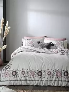 Image of Pineapple Elephant Hana Cotton Reversible Duvet Cover Set Natural - Ks