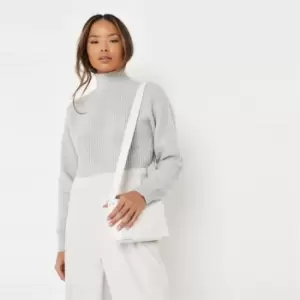 Image of Missguided Recycled High Neck Cropped Jumper - Grey