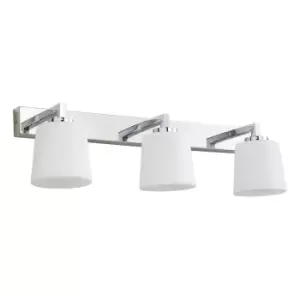 Spa Parga 3 Light Wall Light Opal Glass and Chrome