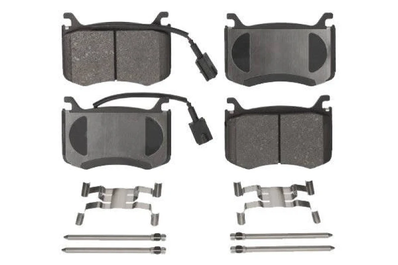 Image of SWAG 33 11 0831 Brake pad set Front Axle, incl. wear warning contact, with anti-squeak plate Brake Pad Set,disc brake (402)
