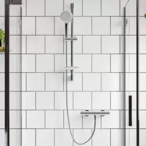 image of Gsrp Thermostatic Cool Touch Bar Mixer Shower Chrome Modern - Silver - Gainsborough