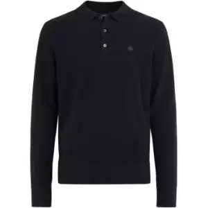 J LINDEBERG Merino Long Sleeve Polo Top - Black