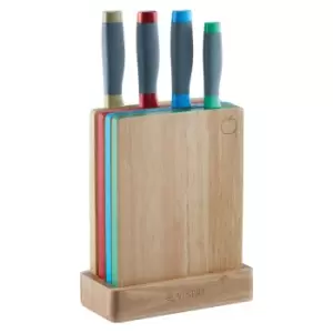 Viners Assure Colour Code Knife Block & Board Set