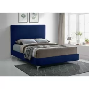 Image of Glinis Bed Double Plush Velvet Blue