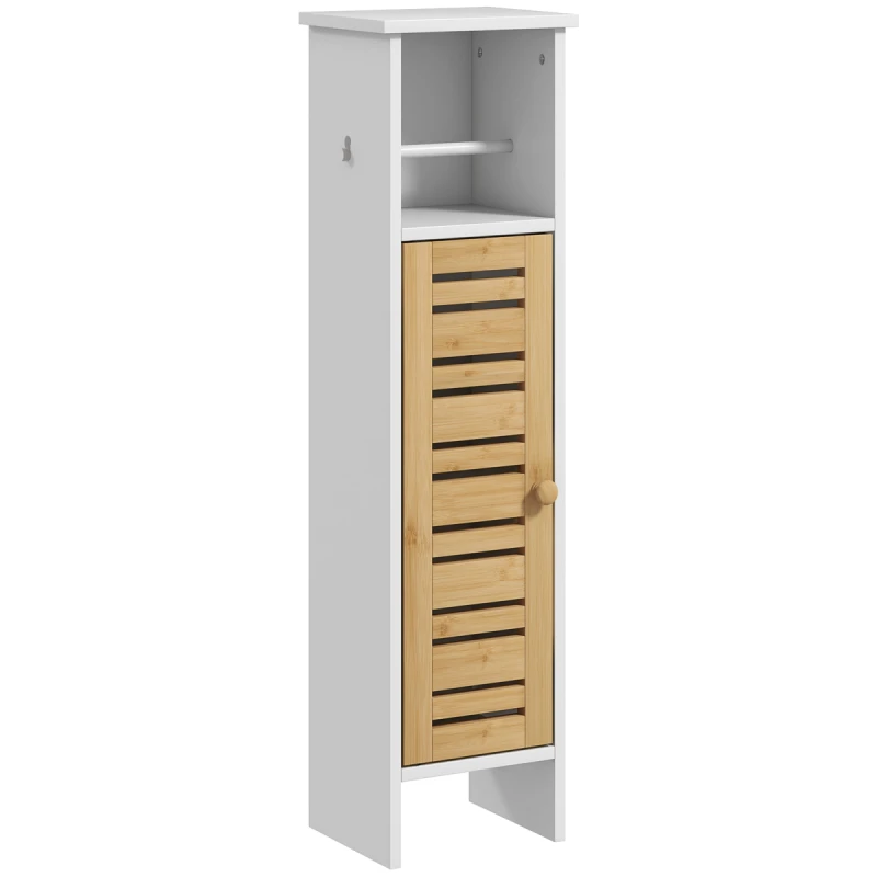 Image of HOMCOM HOMCOM Bathroom Cabinet, Slim Bathroom Unit with Adjustable Shelf, White White One Size Unisex 5063603031982
