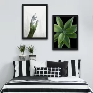 Image of Green Touch Set Multicolor Decorative Framed Painting (2 Pieces)