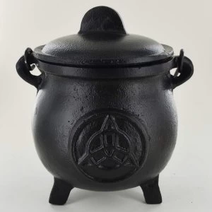 image of Triquetra Cast Iron Witch Cauldron (Large)